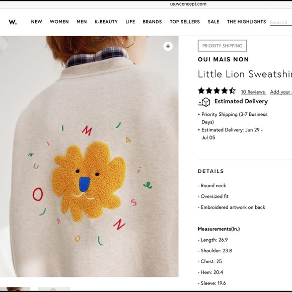 NWT-OUI MAIS NON Little Lion Sweatshirt - Picture 2 of 16